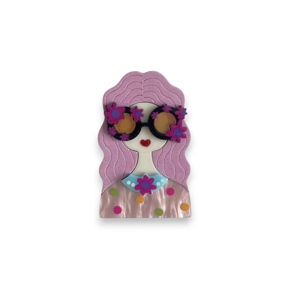 Pink Lady Floral Broş